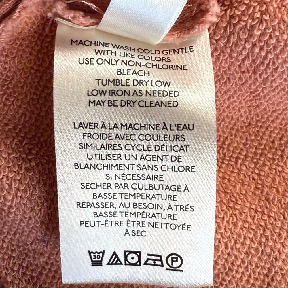 Anthropologie Maeve V-Neck Cropped Sweatshirt Tea Rose Size Medium - Picture 4 of 7